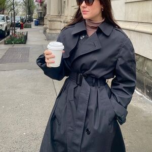 Vintage U.S. Army All-Weather Trench Coat – Black – Belted – Classic Military St